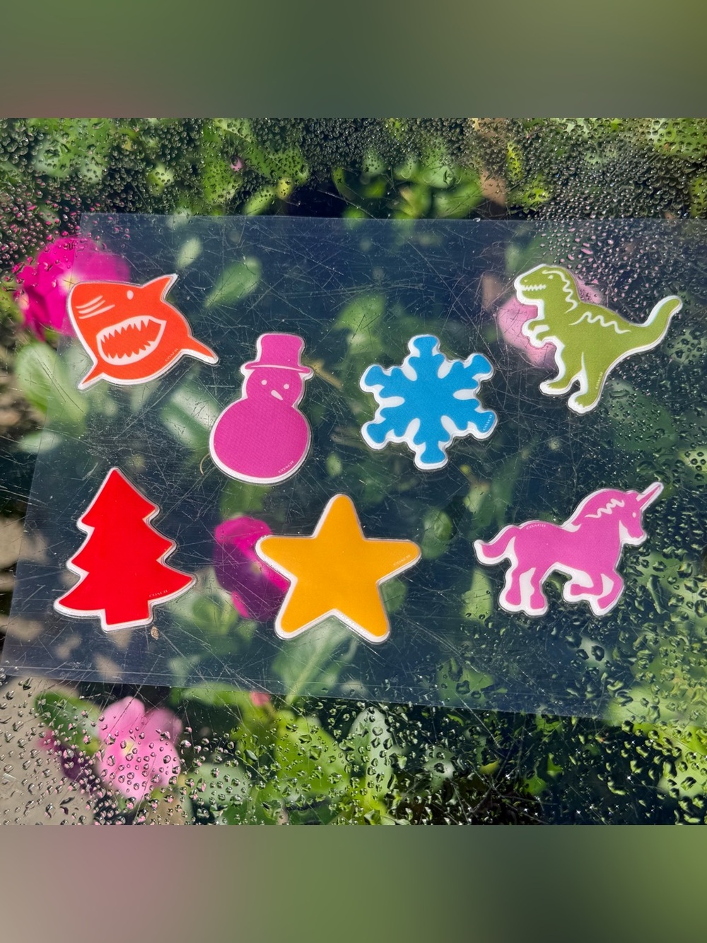 Coach Colorful Sticker Set 7 Pcs Shark Dinosaur Unicorn Snowman Star Christmas - Picture 6 of 7